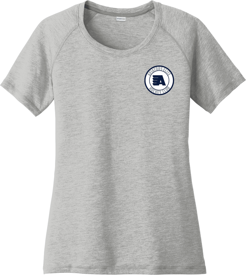 Aspen Aviators Ladies PosiCharge Tri-Blend Wicking Scoop Neck Raglan Tee