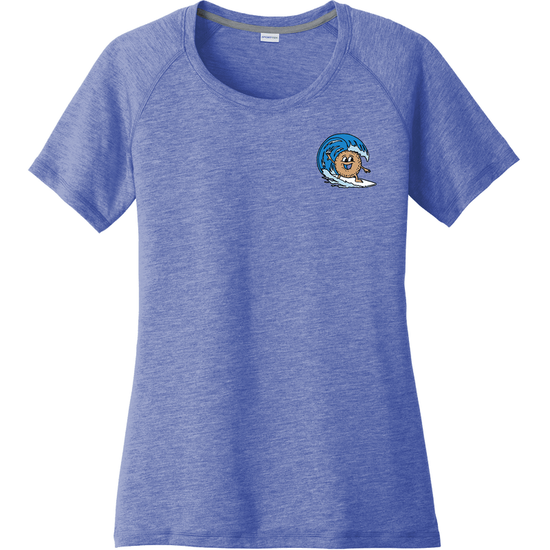 BagelEddi's Ladies PosiCharge Tri-Blend Wicking Scoop Neck Raglan Tee