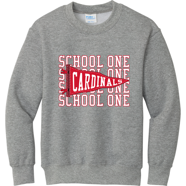 School One Elementary Youth 'Pennant' Fleece Crewneck Sweatshirt