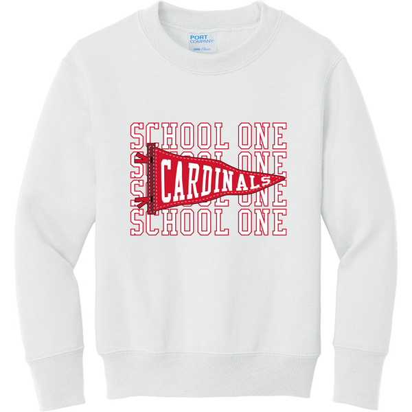 School One Elementary Youth 'Pennant' Fleece Crewneck Sweatshirt